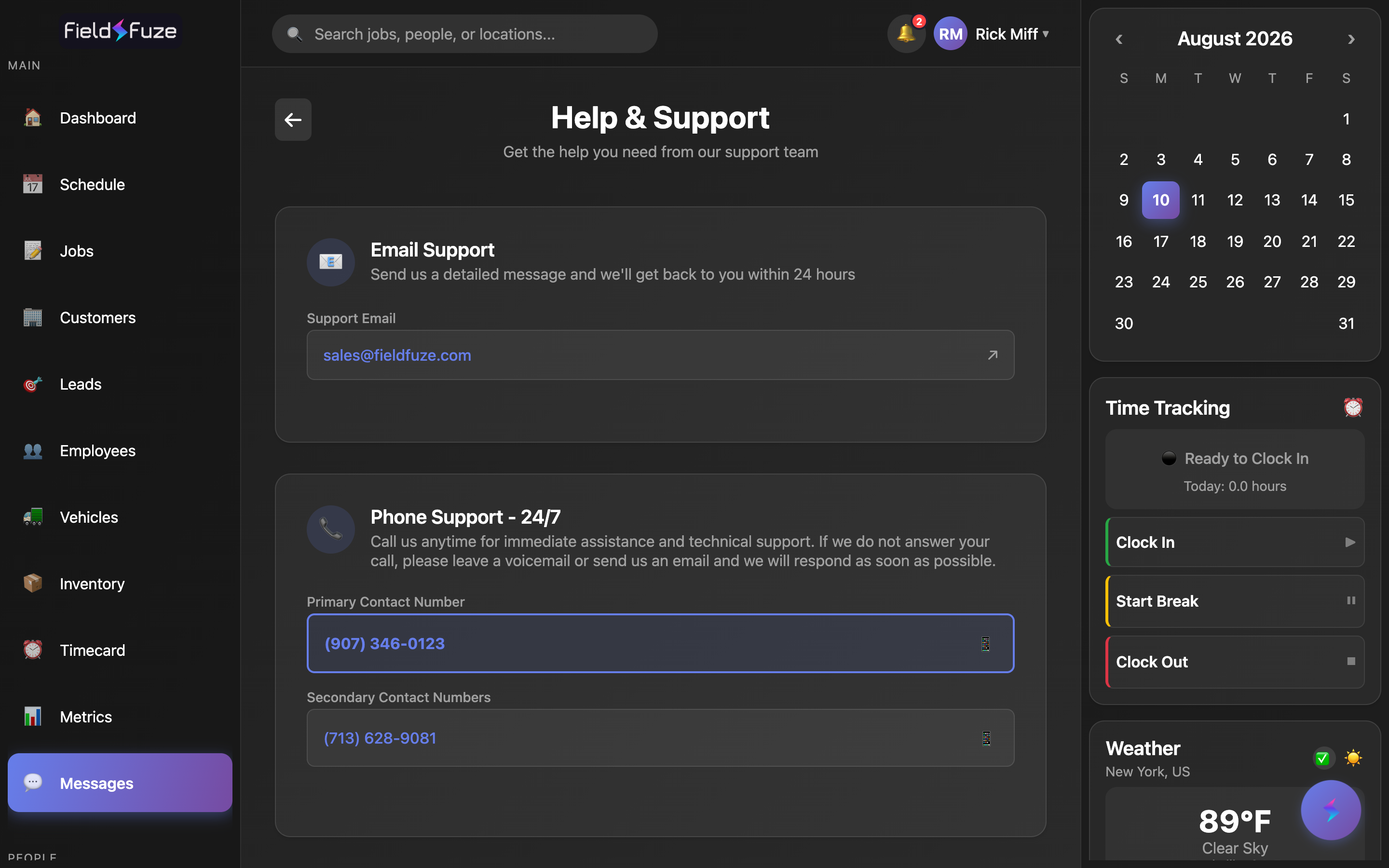 Help and support