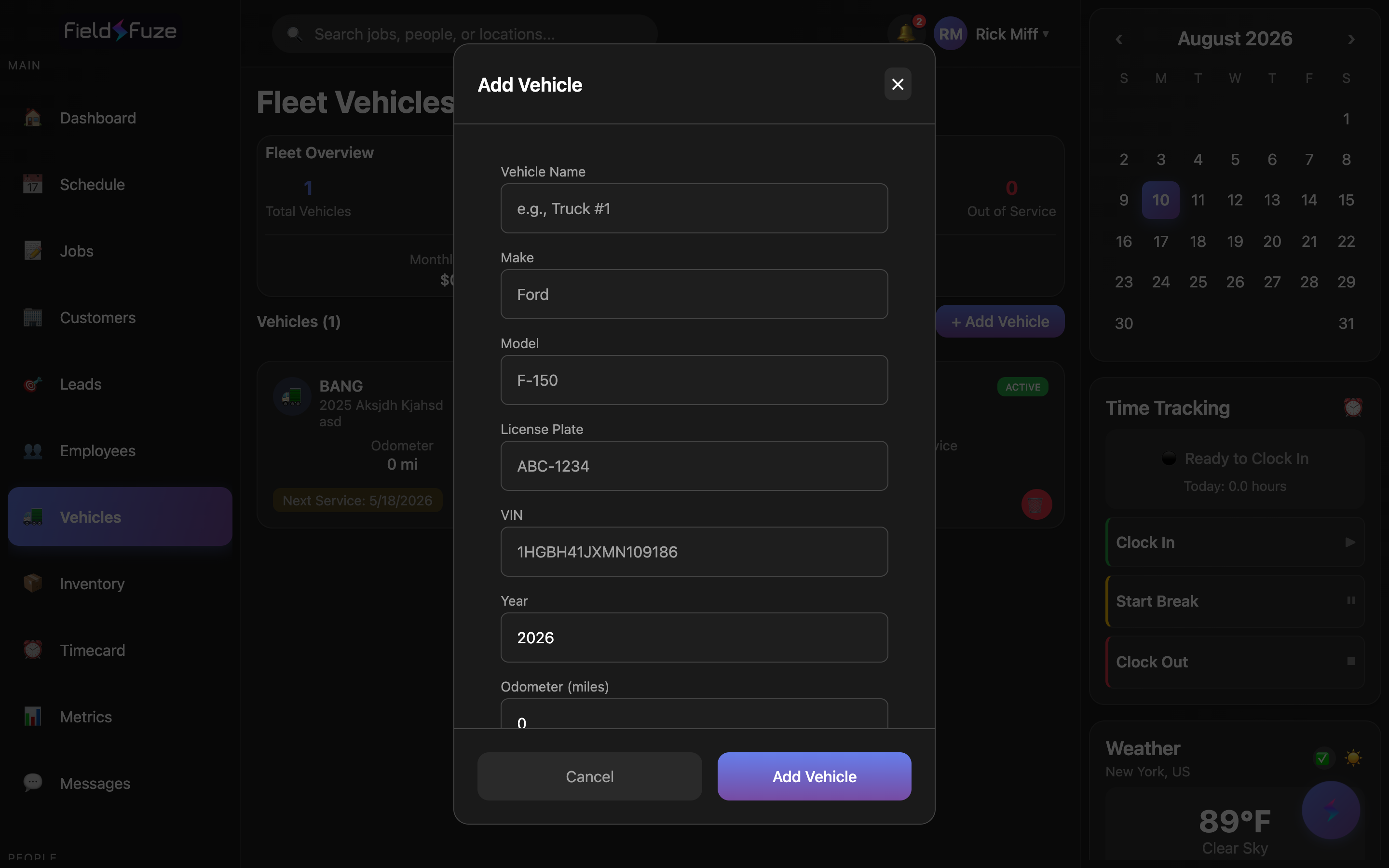 Add vehicle